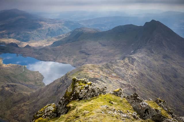 The view over Snowdonia from Snowdon