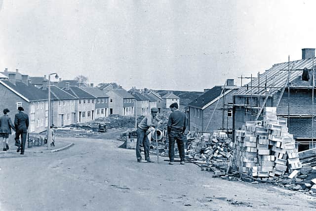 Overspill houses on the Langley Farm estate being built in 1959