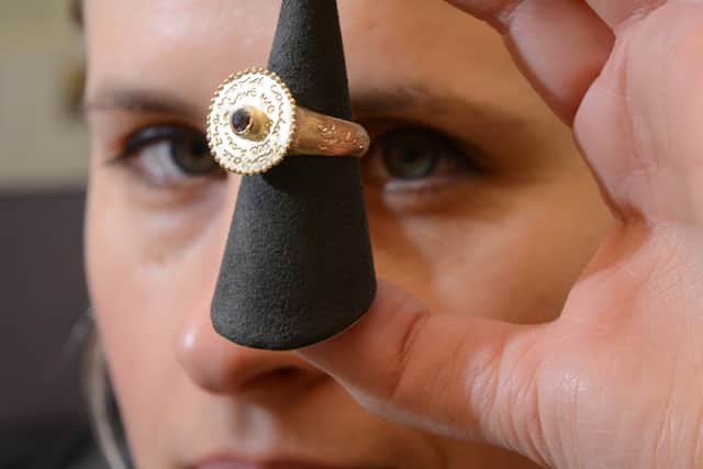 Artist Olivia Winteringham with the ring