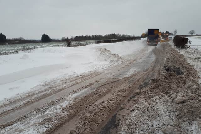 Snow on the A49. Photo: @OPUShropshire