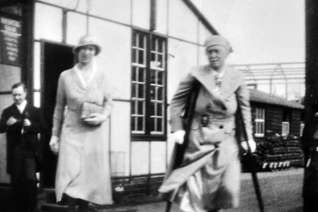 Dame Agnes Hunt shows the Princess Royal around Shropshire Orthopaedic Hospital, some time around 1930