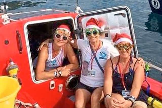 The trio as they prepared to embark on their voyage