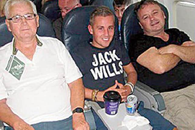 From left, Patrick Evans Joel Richards and Adrian Evans were killed in Tunisia in 2015