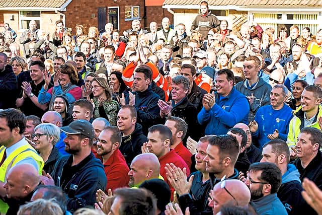 Celebrations as Matthew returned home after the DIY SOS makeover