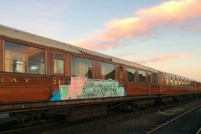 The carriages were sprayed with paint