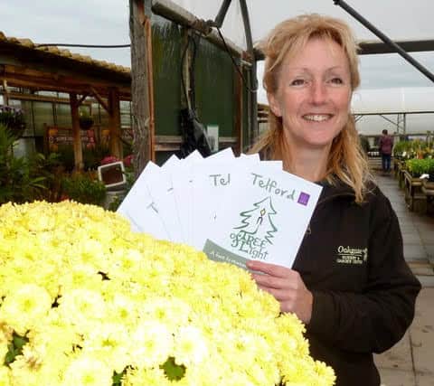 Telford Tree of Light application forms that can be collected from Oakgate Nursery & Garden Centre in Ellerdine.