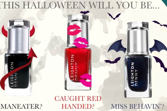 The selection of colours available from the Halloween range