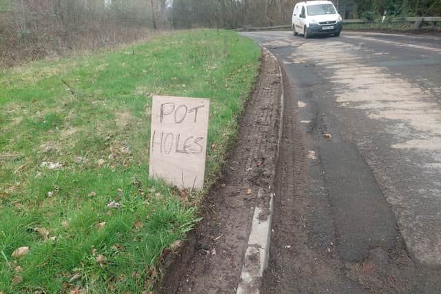 Motorists were warned about potholes at the junction of the A495/A528. Picture: Rob McBride