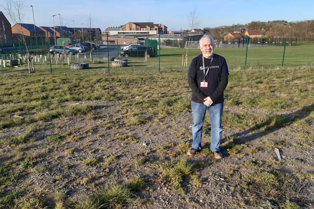 Councillor Mark Boylan at the site of the new community centre in Lawley & Overdale. Picture: LDRS