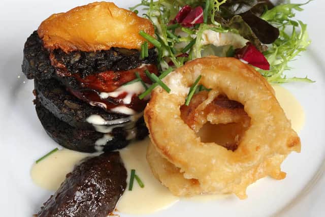 The start of something good – the black pudding and chorizo stack