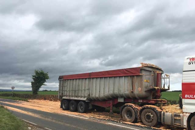 The lorry which shed 20 tonnes of pasta and bolognese sauce on the A5 at Shottaton