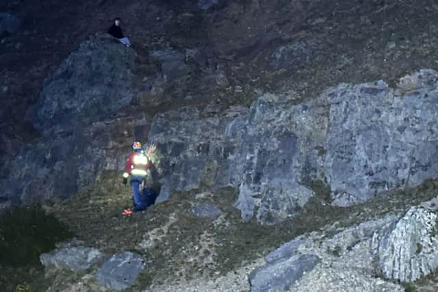 The team rescued the stranded teen from Trevor Rocks. Picture: North East Wales Search and Rescue