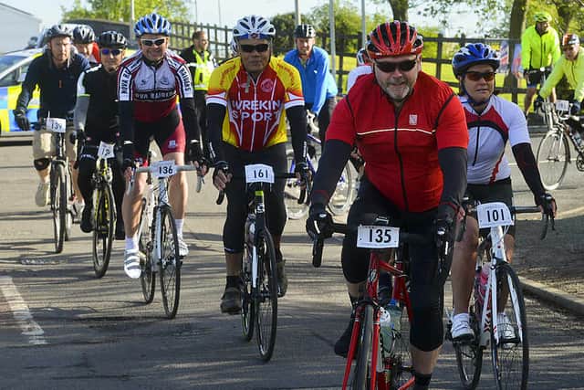 The Georgia Williams charity bike ride left AFC Telford's Bucks Head ground yesterday to help raise money for the trust