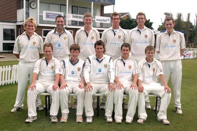 The Shrewsbury 1st cricket team are from back left, Dan Rees, Jon Anders, Michael Barnard, Jack Shantry, Rees O'Connell, James Gale. Front left, Wayne Merrick, Elliot Green, Ed Foster, Rob Foster and Tom Allin.