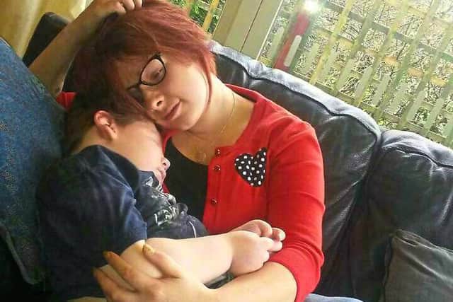 Sarah Beck with her son Lincoln