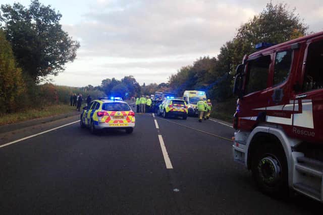 Car driver cut free as lorry crash closes the A5 near Oswestry