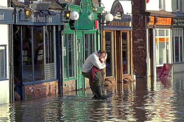 A flooded Shrewsbury in 2000
