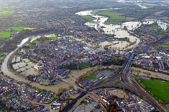 Water, water, everywhere in Shrewsbury as the loop of the River Severn rose and burst its banks