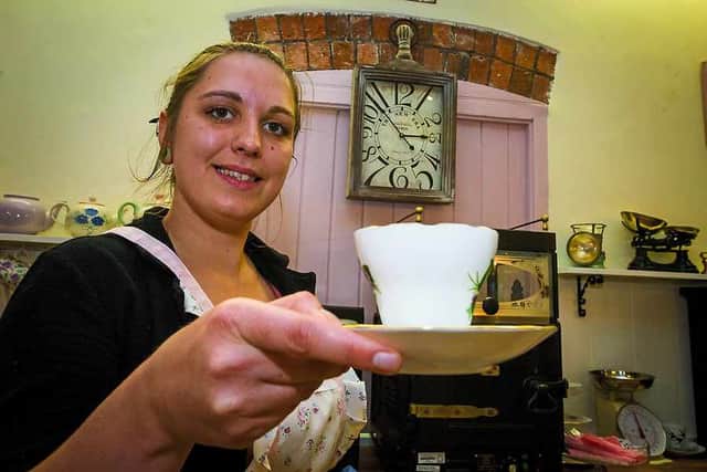 Alice Hodgson helping out at Maws Vintage Tea Rooms