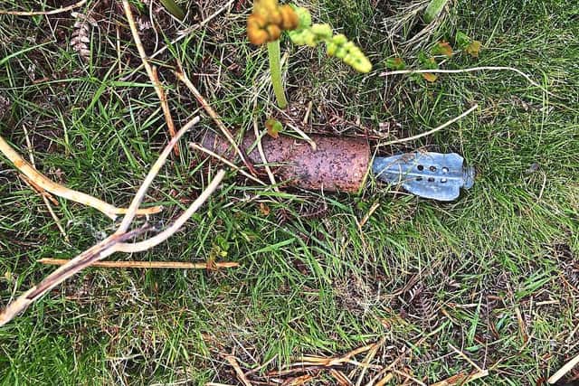 The unexploded device was spotted by the family
