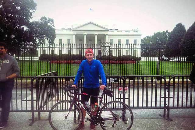Kyle outside the White House