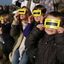 Youngsters enjoying the 2015 partial eclipse in Shropshire.