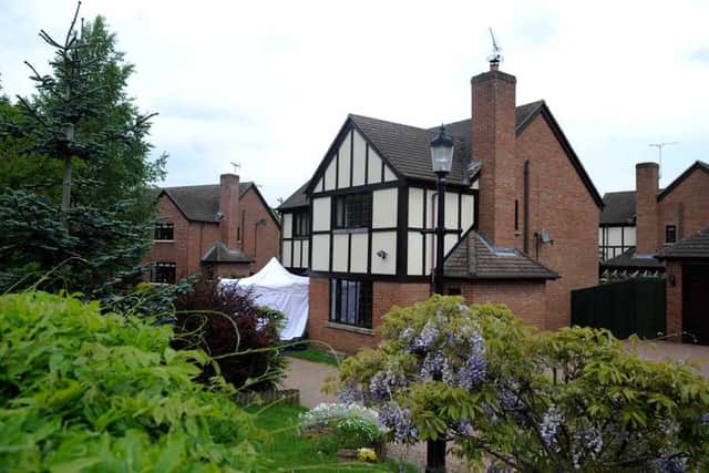 Police at the house in Millfield Drive, Market Drayton