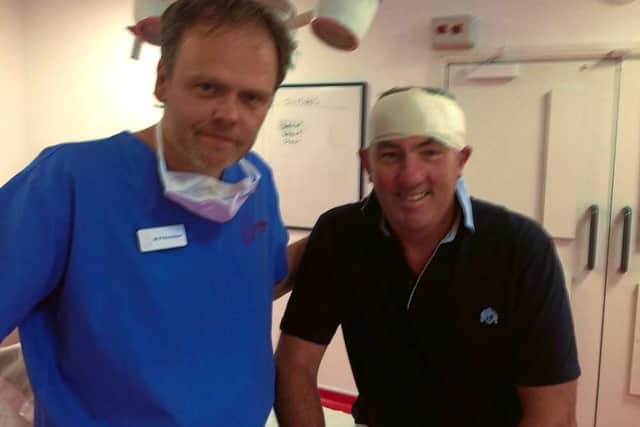 Dr Keli Thorsteinsson and Peter Guy after his operation