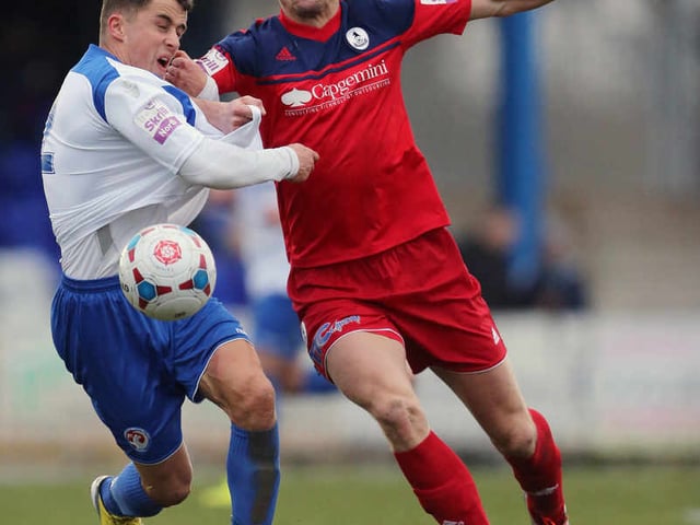 Stephen Wainwright of Vauxhall Motors and Mike Phenix of AFC Telford United