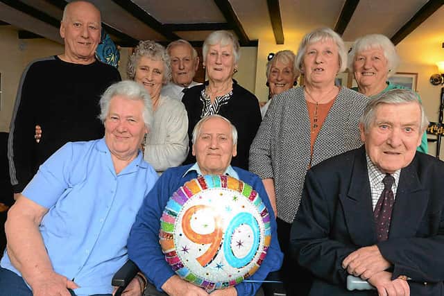 Members of the Msaon family get together to celebrate a 90th birthday party at the Red House Inn in Lilleshall