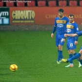 Paul Parry of Shrewsbury Town scores a goal to make it 1-1    