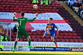 Tom Bradshaw in action for his first Football League club Shrewsbury Town.