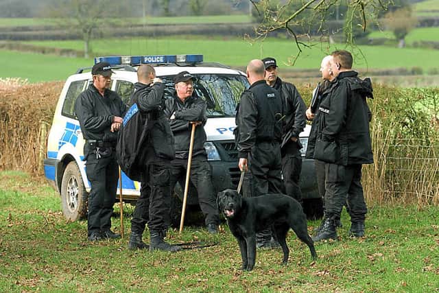 Police search teams took to the area around Orleton in a bid to find the village primary school governor Aletha Taylor