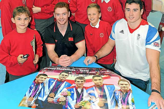 Pupils with Daniel Purvis and Kristian Thomas