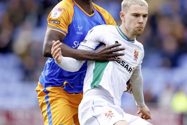 Temple Ojinnaka during the game between Shrewsbury Town and Tranmere Rovers