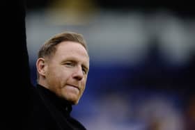 Shrewsbury Town manager Gavin Cowan during the game between Shrewsbury Town and Tranmere Rovers