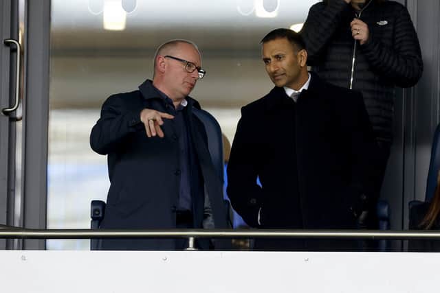 Owner Shilen Patel and executive director Mark Miles at The Hawthorns on Good Friday. (Photo by Adam Fradgley/West Bromwich Albion FC via Getty Images)