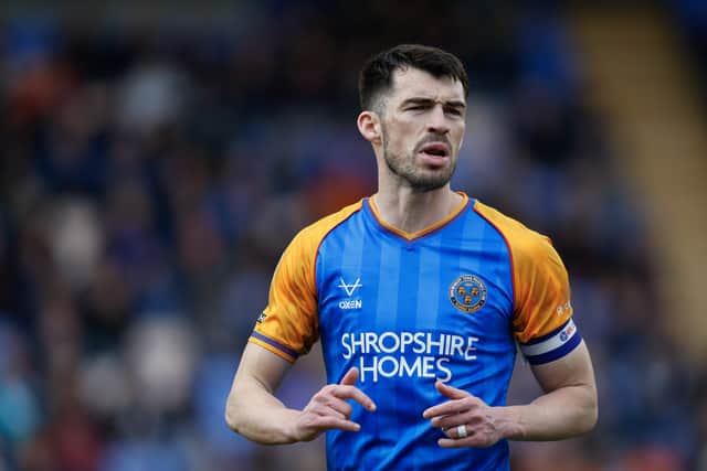 John Marquis of Shrewsbury Town against Tranmere Rovers
