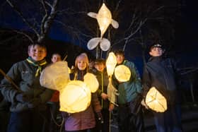 Some of the young people who made lanterns and enjoyed the Elan Dark Sky Festival