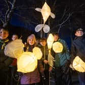 Some of the young people who made lanterns and enjoyed the Elan Dark Sky Festival