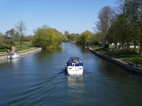 A boat on River Thames in Wallingford, Oxfordshire