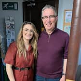 Lynne has been replaced by Ashleigh Davies, pictured here with chair Anthony Smith. 
