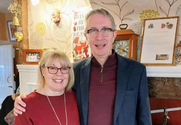 Lynne Brookes pictured with centre chair Anthony Smith.