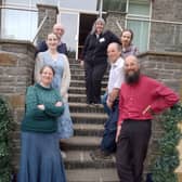 The Trustees of the Heart of Wales Geopark. Clockwise from bottom left: Lucy Muir, Xenia Warren, Bob Loveridge, Michelle Thomas, Berwyn Powell, Cllr Pete Roberts, Joe Botting.