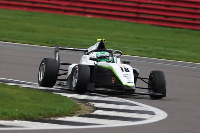 Torrin Byrne, who attends Wrekin College in Wellington, in action during the GB4 Championship