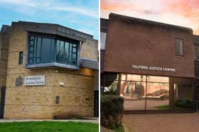 Shrewsbury Crown Court (left) and Telford Magistrates Court