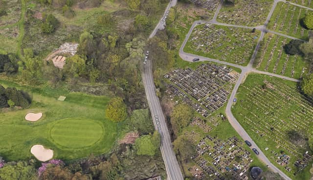 Designs accompanying the application show the cemetery would be bordered by the golf course’s 11th, 13th and 14th holes
