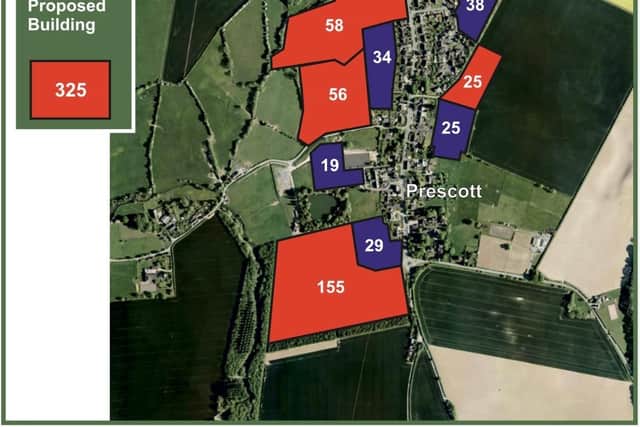Map of Baschurch with planning developments