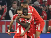 Bayern Munich's Luis Diaz (left) celebrates with his team-mates