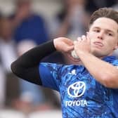 Sonny Baker bowling for England